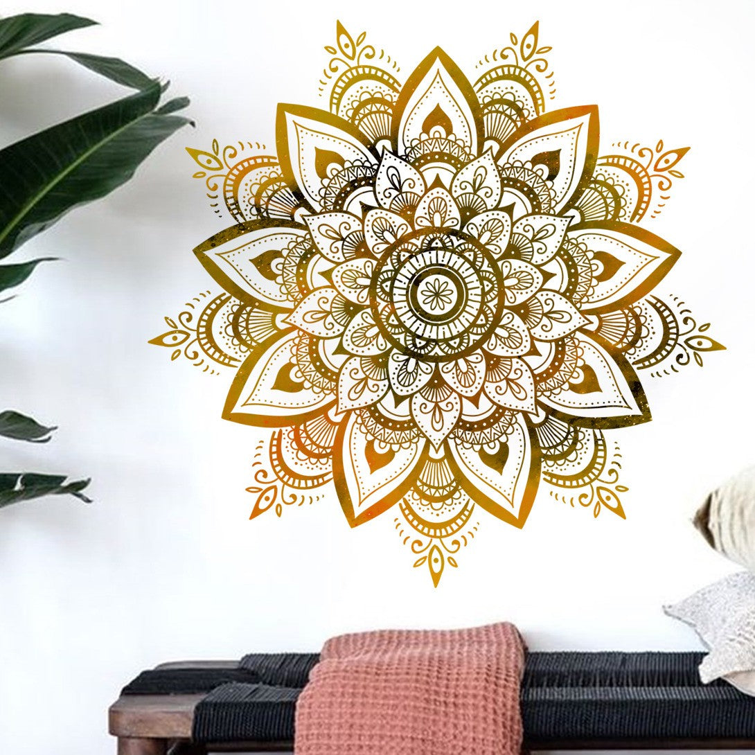 COVPAW Wall Stickers Mandala Full Home Office Decor Living Room Bedroom Children's Room Decoration Yoga, Self Adhesive, Removable and Waterproof