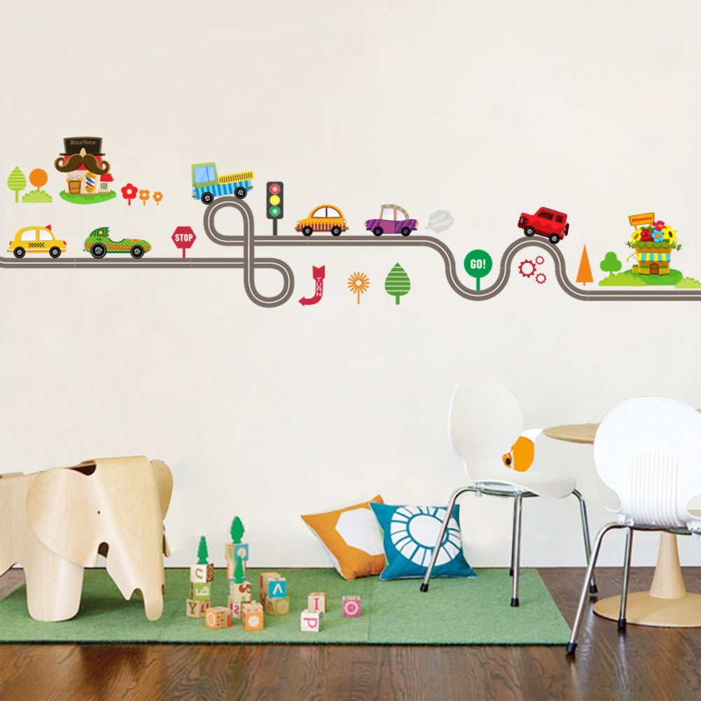 COVPAW Wall Stickers Decor Truck Car Vehicles Traffic Lights Kid Baby Children's Room Boys Room Nursery Child Decal