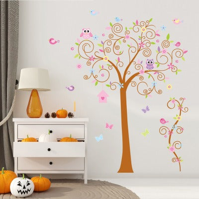 COVPAW Wall Stickers Decor Owls Tree Kids Nursery Baby Children's Room living room Decal