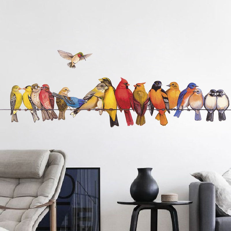 COVPAW Wall Stickers Home Decor Decal Birds Parrot Removable Living Room Bedroom Guestroom Stair Lobby