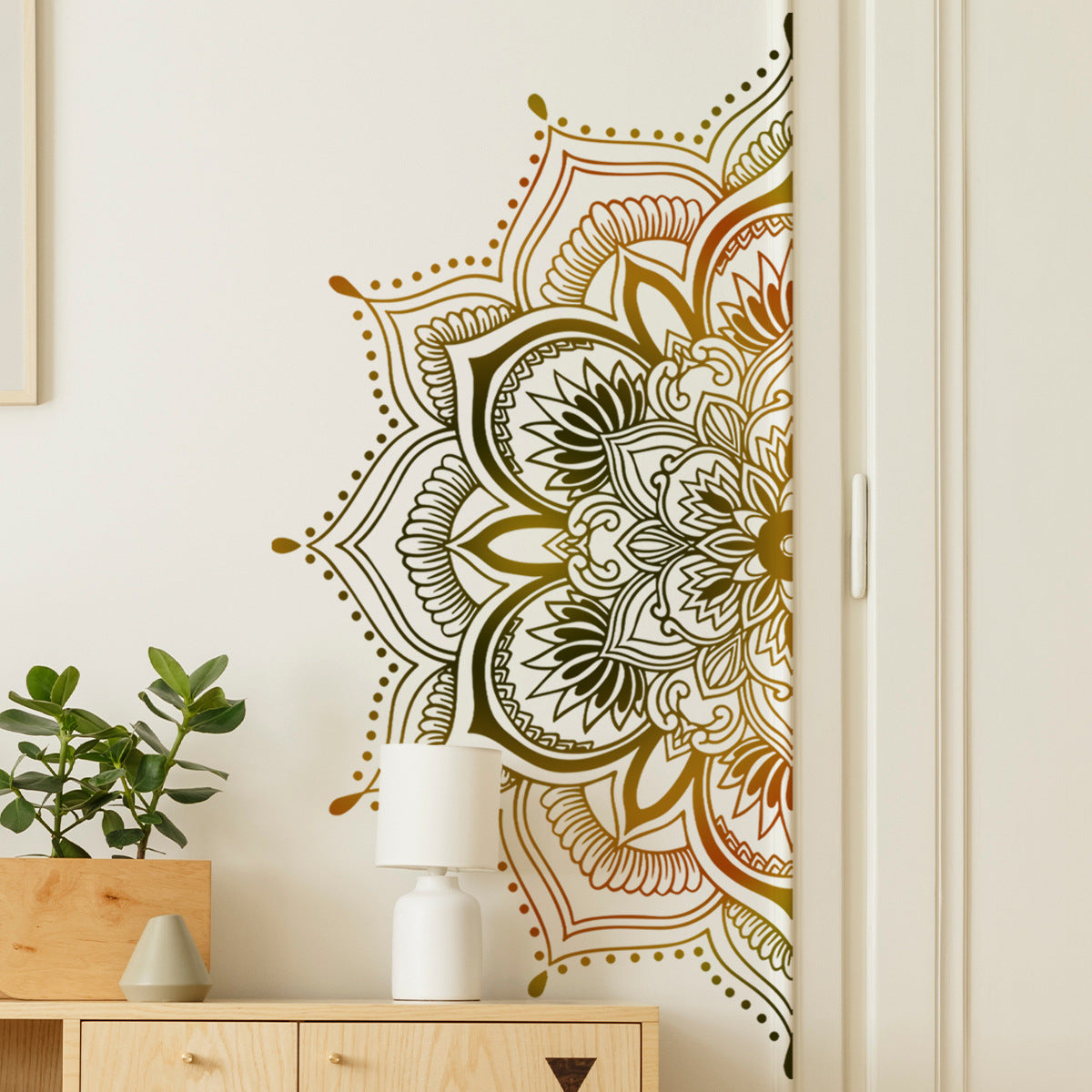 COVPAW Wall Stickers Mandala Huge Home Decor Living Room Bedroom Children's Room Decoration Yoga, Self Adhesive, Removable and Waterproof
