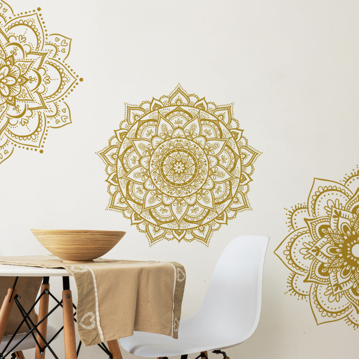 COVPAW Wall Stickers 3 Mandala Home Decor Living Room Children's Room Bedroom Decoration Yoga, Self Adhesive, Removable and Waterproof