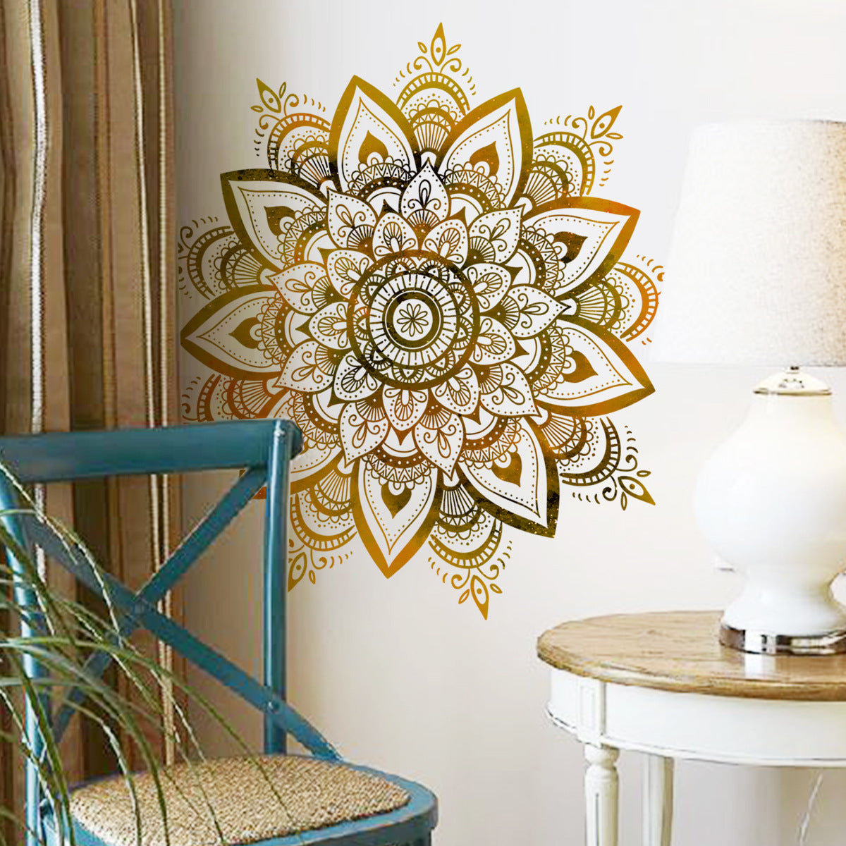 COVPAW Wall Stickers Mandala Full Home Office Decor Living Room Bedroom Children's Room Decoration Yoga, Self Adhesive, Removable and Waterproof