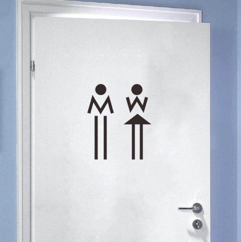 COVPAW Aufkleber für Tür WC Toilette Badezimmer Mann Frau Wandaufkleber Home Office Wanddeko Wohnzimmer Schlafzimmer Kinderzimmer Deko Halloween Selbstklebend