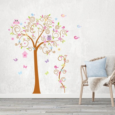 COVPAW Wall Stickers Decor Owls Tree Kids Nursery Baby Children's Room living room Decal