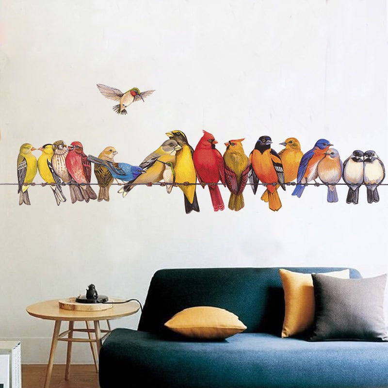 COVPAW Wall Stickers Home Decor Decal Birds Parrot Removable Living Room Bedroom Guestroom Stair Lobby