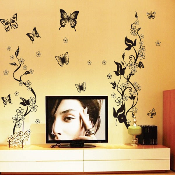 COVPAW Wall Stickers Flower Vine 1 sticker with 3 Combination Home Decor Lobby Living Room Bedroom Decal Corridor Stair