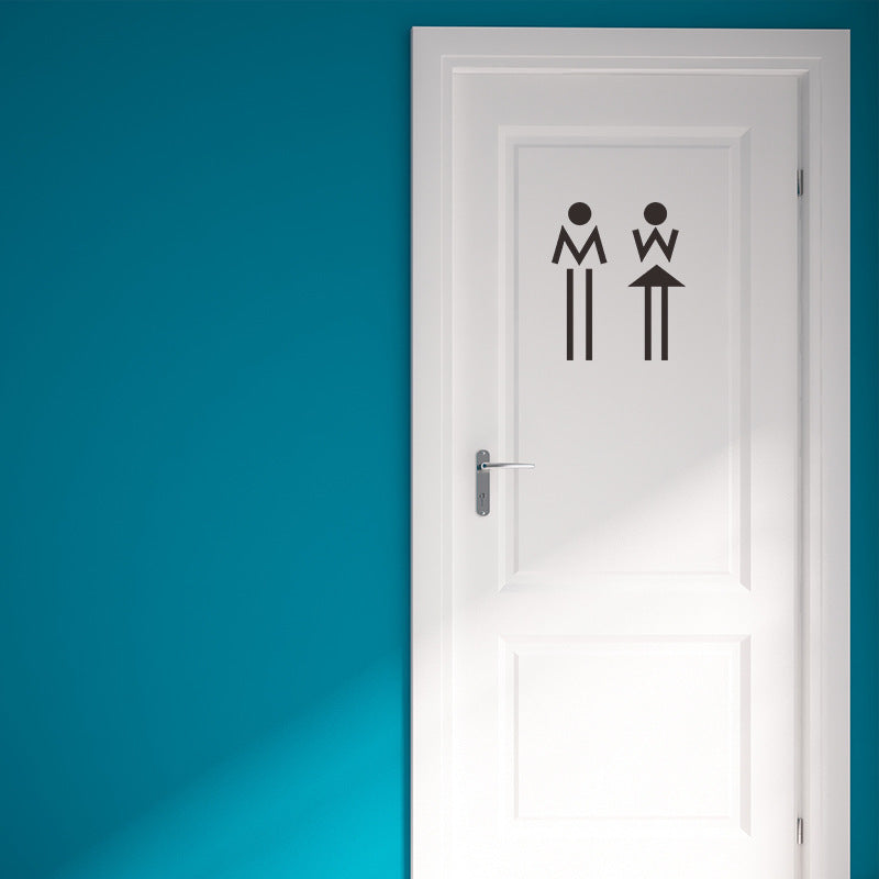 COVPAW Aufkleber für Tür WC Toilette Badezimmer Mann Frau Wandaufkleber Home Office Wanddeko Wohnzimmer Schlafzimmer Kinderzimmer Deko Halloween Selbstklebend