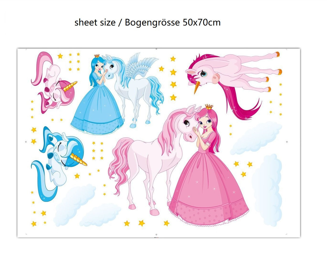COVPAW Wall Stickers Decor Unicorn Princess Horse Girl Kids Nursery Baby Children's Room Decal