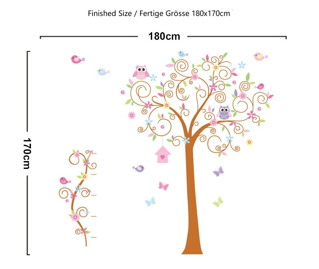COVPAW Wall Stickers Decor Owls Tree Kids Nursery Baby Children's Room living room Decal