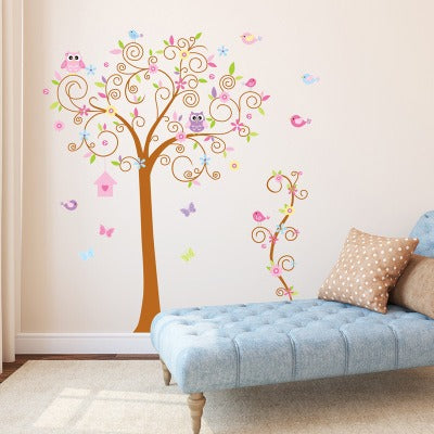 COVPAW Wall Stickers Decor Owls Tree Kids Nursery Baby Children's Room living room Decal
