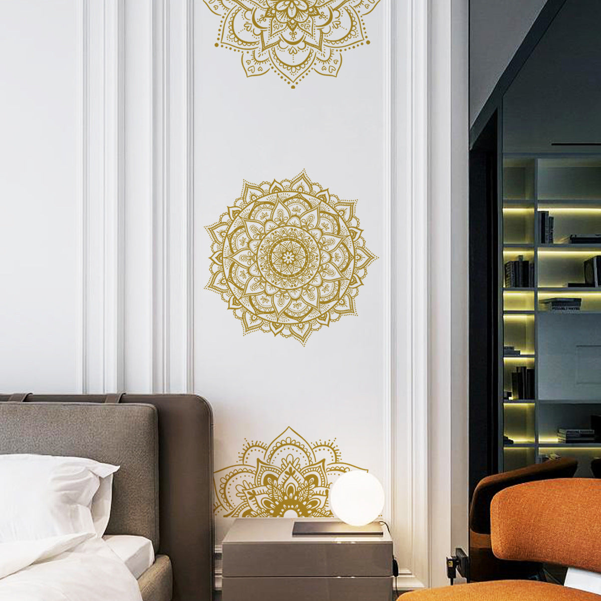 COVPAW Wall Stickers 3 Mandala Home Decor Living Room Children's Room Bedroom Decoration Yoga, Self Adhesive, Removable and Waterproof