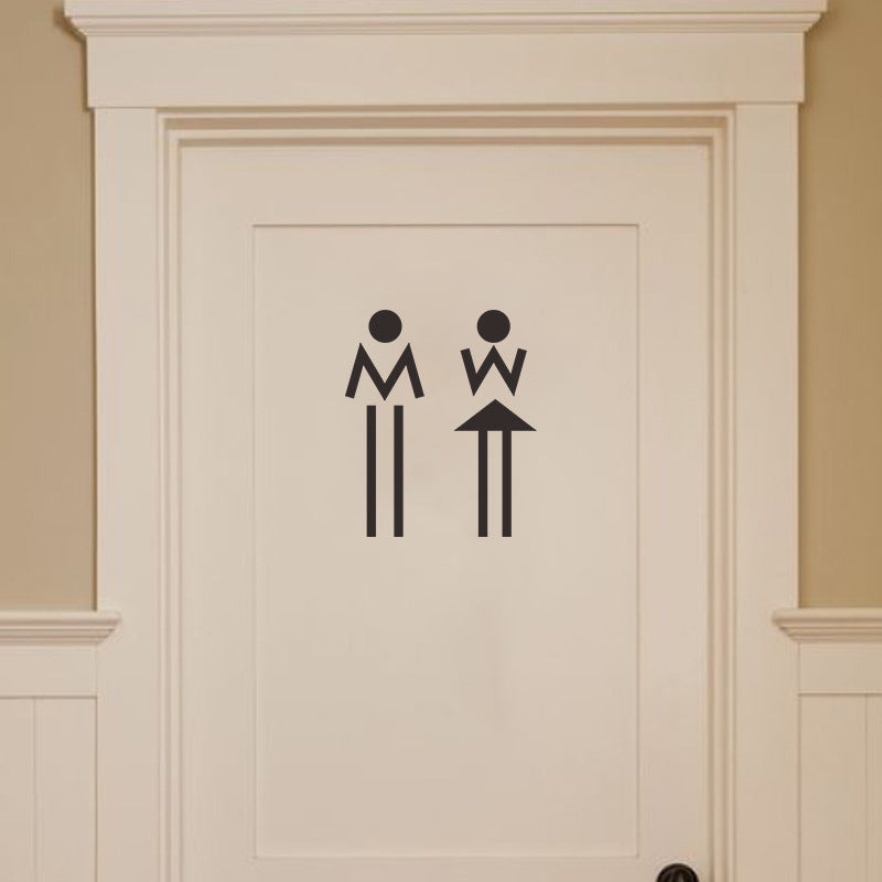 COVPAW Aufkleber für Tür WC Toilette Badezimmer Mann Frau Wandaufkleber Home Office Wanddeko Wohnzimmer Schlafzimmer Kinderzimmer Deko Halloween Selbstklebend