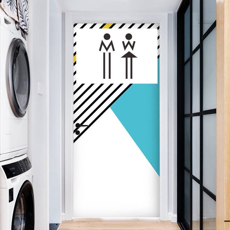 COVPAW Aufkleber für Tür WC Toilette Badezimmer Mann Frau Wandaufkleber Home Office Wanddeko Wohnzimmer Schlafzimmer Kinderzimmer Deko Halloween Selbstklebend