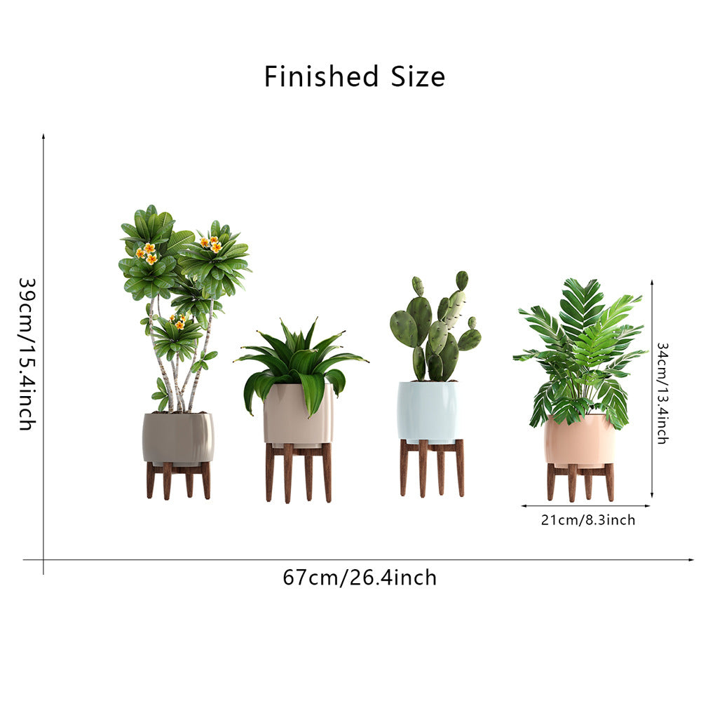 COVPAW Wall Stickers Potted Plant Green Leaves Flowers Nature Home Office Decor Living Room Bedroom Children's Room Decoration Yoga, Self Adhesive, Removable and Waterproof