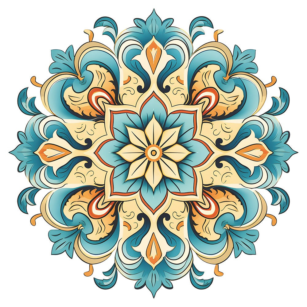 COVPAW Wall Stickers Mandala Green Home Office Decor Living Room Bedroom Children's Room Decoration Yoga, Self Adhesive, Removable and Waterproof