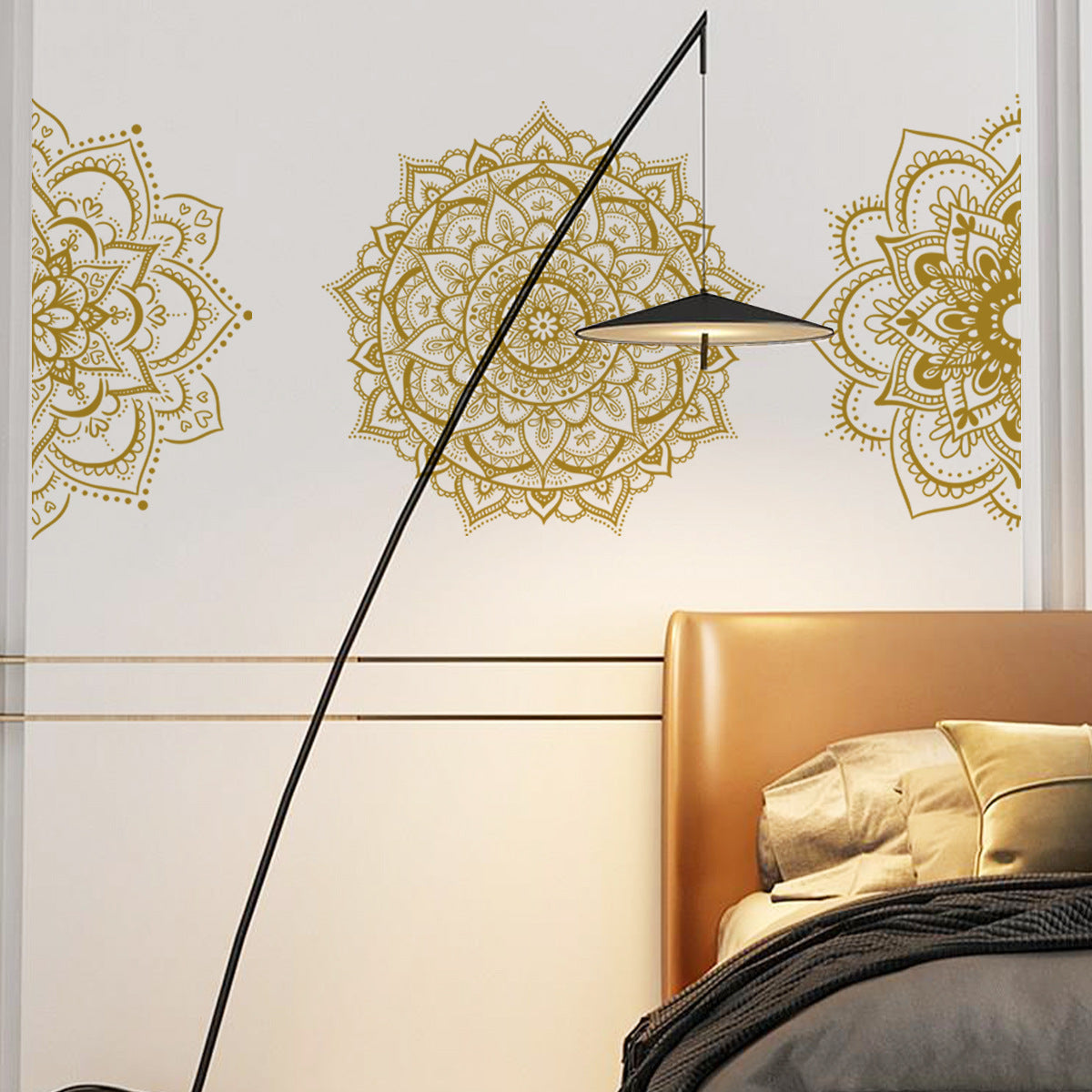 COVPAW Wall Stickers 3 Mandala Home Decor Living Room Children's Room Bedroom Decoration Yoga, Self Adhesive, Removable and Waterproof