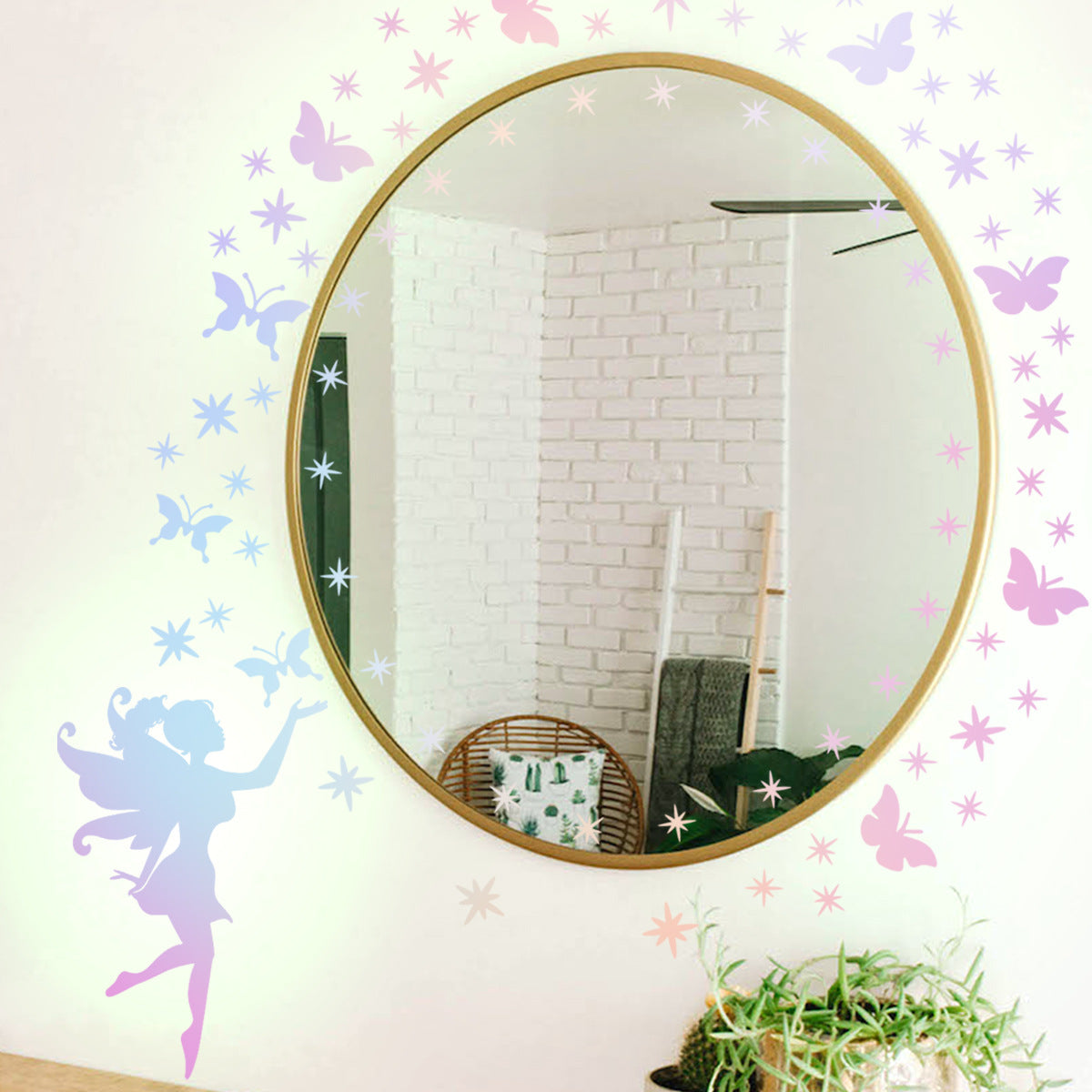 COVPAW Wall Stickers Self-luminous Angel Elf Butterfly Home Decor Nature Living Room Children's Room Bedroom Deco, Self Adhesive, Removable and Waterproof