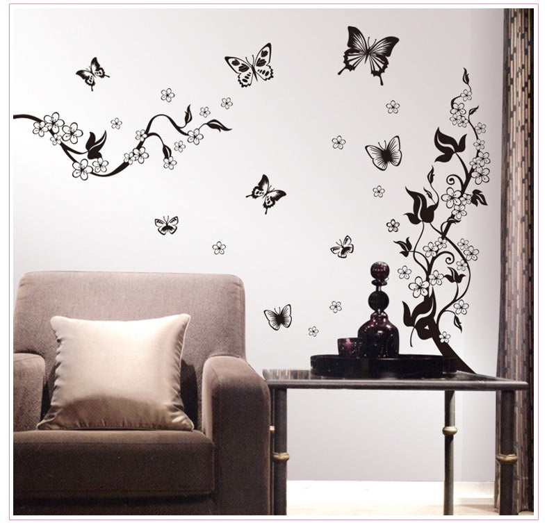 COVPAW Wall Stickers Flower Vine 1 sticker with 3 Combination Home Decor Lobby Living Room Bedroom Decal Corridor Stair
