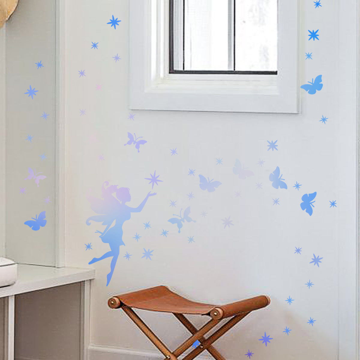 COVPAW Wall Stickers Self-luminous Angel Elf Butterfly Home Decor Nature Living Room Children's Room Bedroom Deco, Self Adhesive, Removable and Waterproof