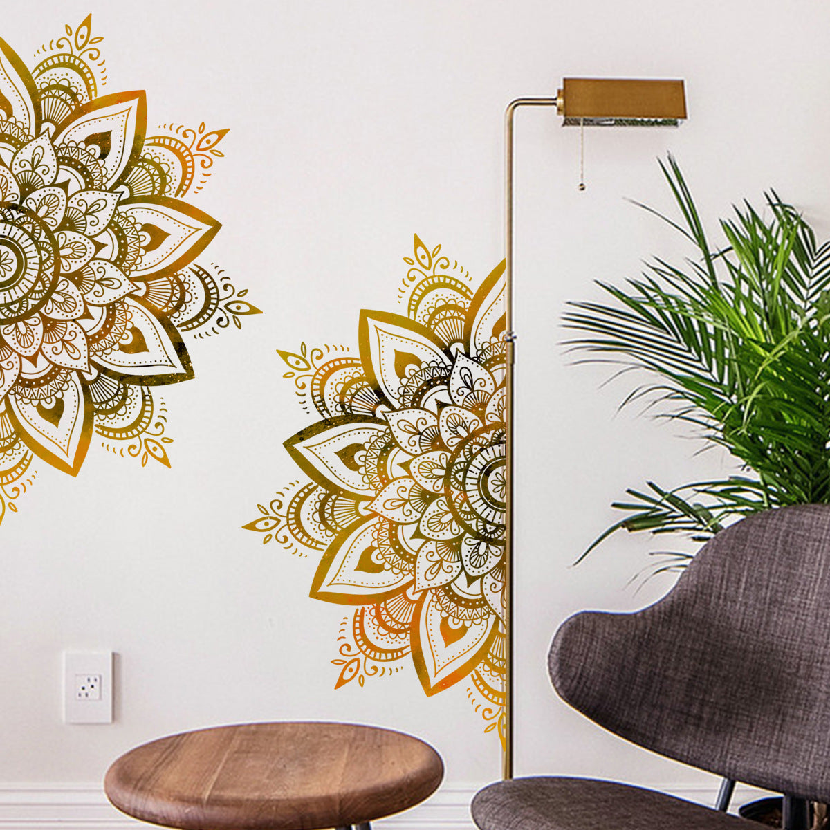 COVPAW Wall Stickers Mandala Full Home Office Decor Living Room Bedroom Children's Room Decoration Yoga, Self Adhesive, Removable and Waterproof