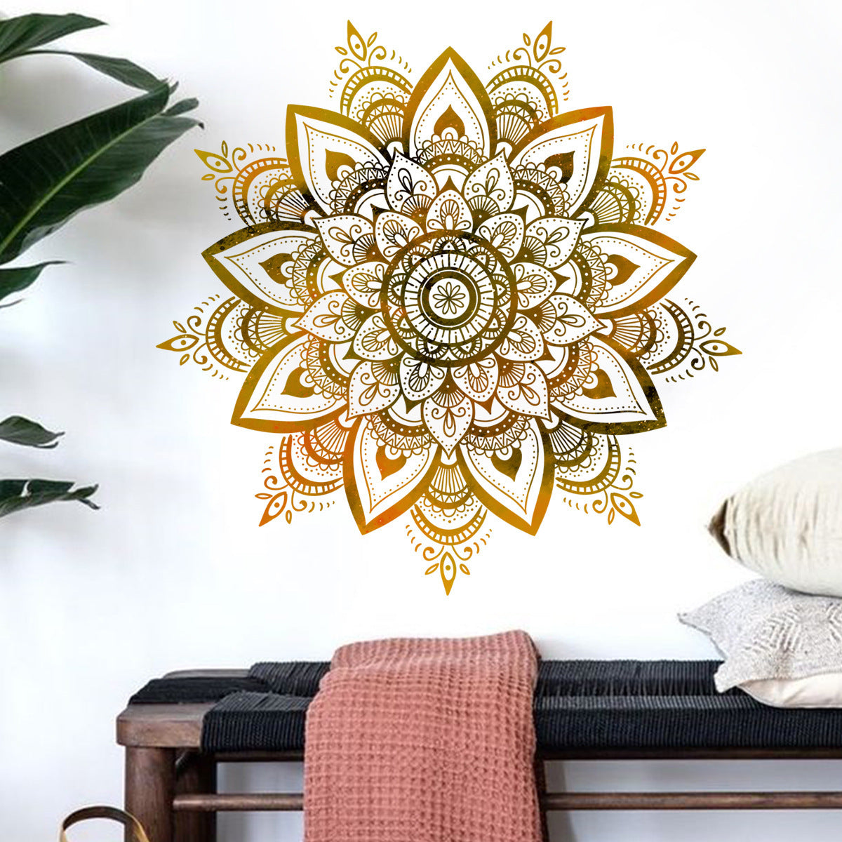 COVPAW Wall Stickers Mandala Full Home Office Decor Living Room Bedroom Children's Room Decoration Yoga, Self Adhesive, Removable and Waterproof