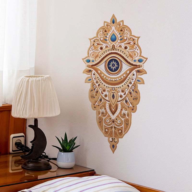 COVPAW Wall Stickers Mandala Eye Home Office Decor Living Room Bedroom Children's Room Decoration Yoga, Self Adhesive, Removable and Waterproof