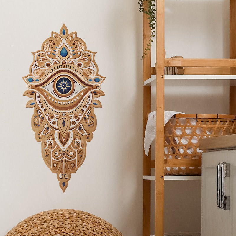 COVPAW Wall Stickers Mandala Eye Home Office Decor Living Room Bedroom Children's Room Decoration Yoga, Self Adhesive, Removable and Waterproof