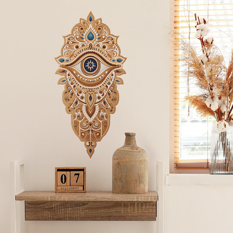 COVPAW Wall Stickers Mandala Eye Home Office Decor Living Room Bedroom Children's Room Decoration Yoga, Self Adhesive, Removable and Waterproof