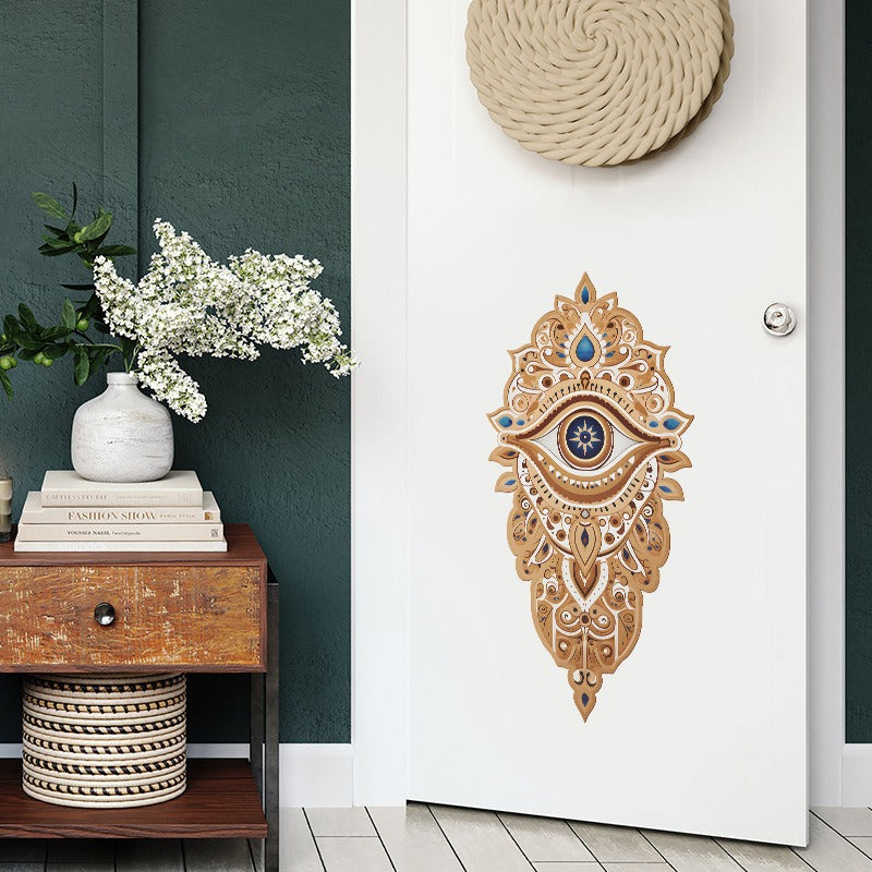 COVPAW Wall Stickers Mandala Eye Home Office Decor Living Room Bedroom Children's Room Decoration Yoga, Self Adhesive, Removable and Waterproof