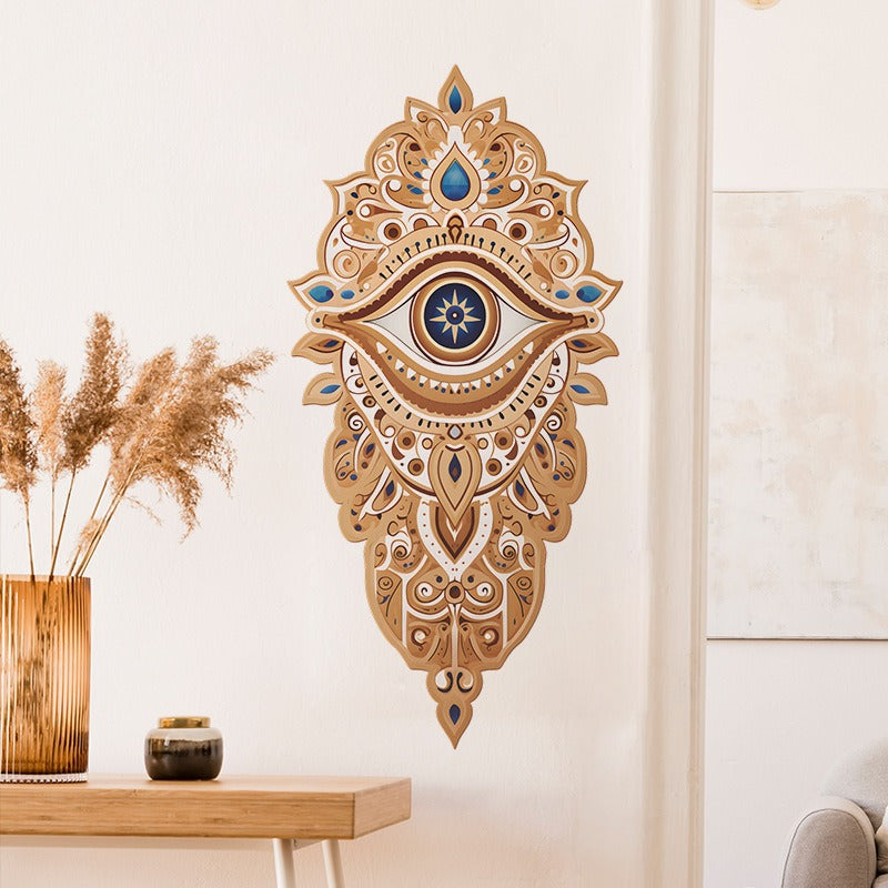 COVPAW Wall Stickers Mandala Eye Home Office Decor Living Room Bedroom Children's Room Decoration Yoga, Self Adhesive, Removable and Waterproof