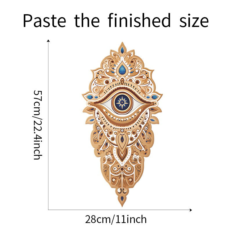 COVPAW Wall Stickers Mandala Eye Home Office Decor Living Room Bedroom Children's Room Decoration Yoga, Self Adhesive, Removable and Waterproof