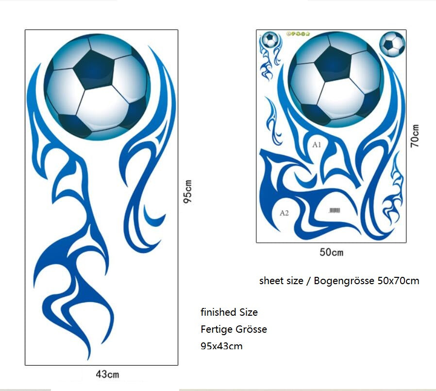 COVPAW Wall Stickers Decor Football Soccer World Cup Baby Children's Room Decal
