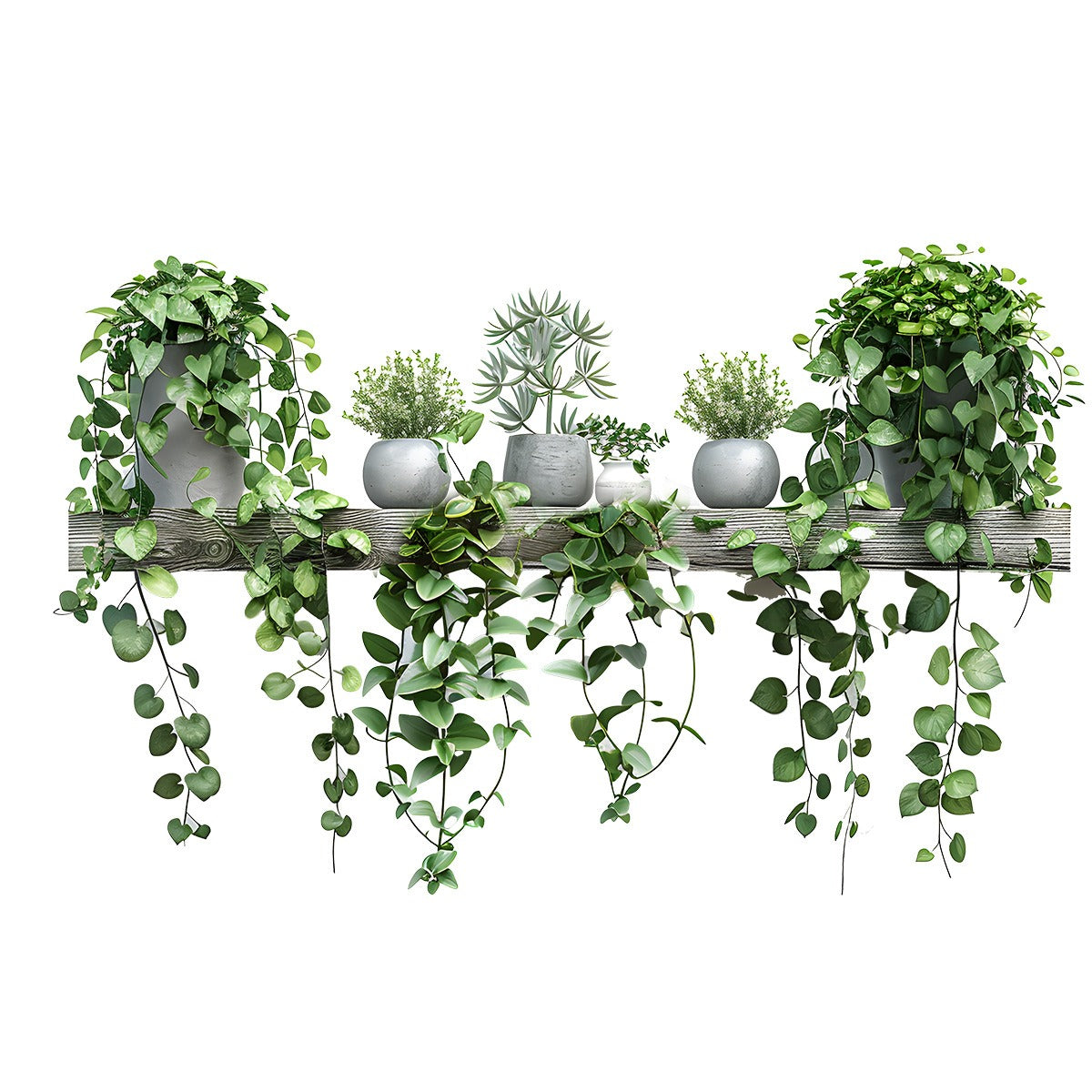 COVPAW Wall Stickers Green Flower Potted plant Greenery Nature Home Office Wall Decor Living Room Bedroom Children's Room Decoration Self Adhesive Mural Wall Painting