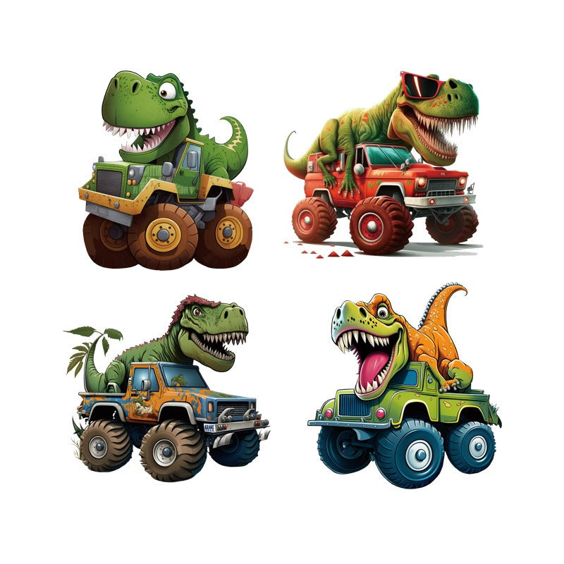 COVPAW Wall Stickers Dinosaur Wagen Kids Nursery Baby Children's Room Bedroom Deco Boy Girl, Self Adhesive, Removable and Waterproof