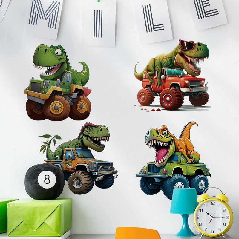 COVPAW Wall Stickers Dinosaur Wagen Kids Nursery Baby Children's Room Bedroom Deco Boy Girl, Self Adhesive, Removable and Waterproof