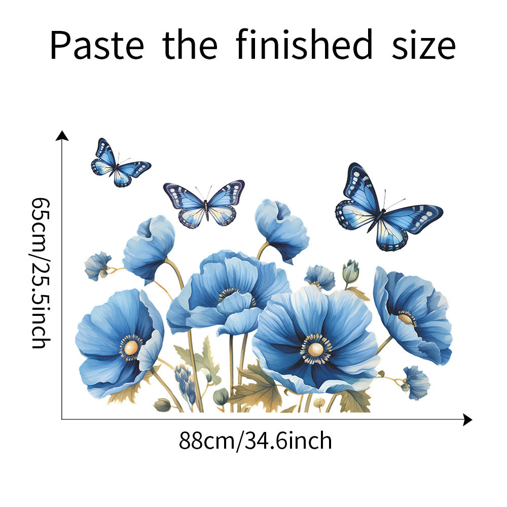 COVPAW Wall stickers Flower Butterfly Nature Living Room Children's Room Bedroom Deco, Self Adhesive, Removable and Waterproof
