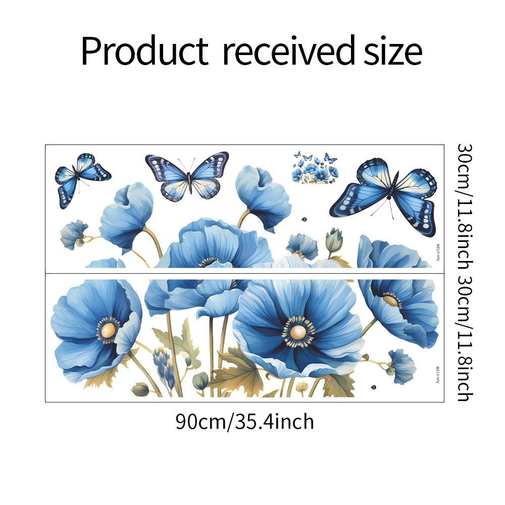COVPAW Wall stickers Flower Butterfly Nature Living Room Children's Room Bedroom Deco, Self Adhesive, Removable and Waterproof