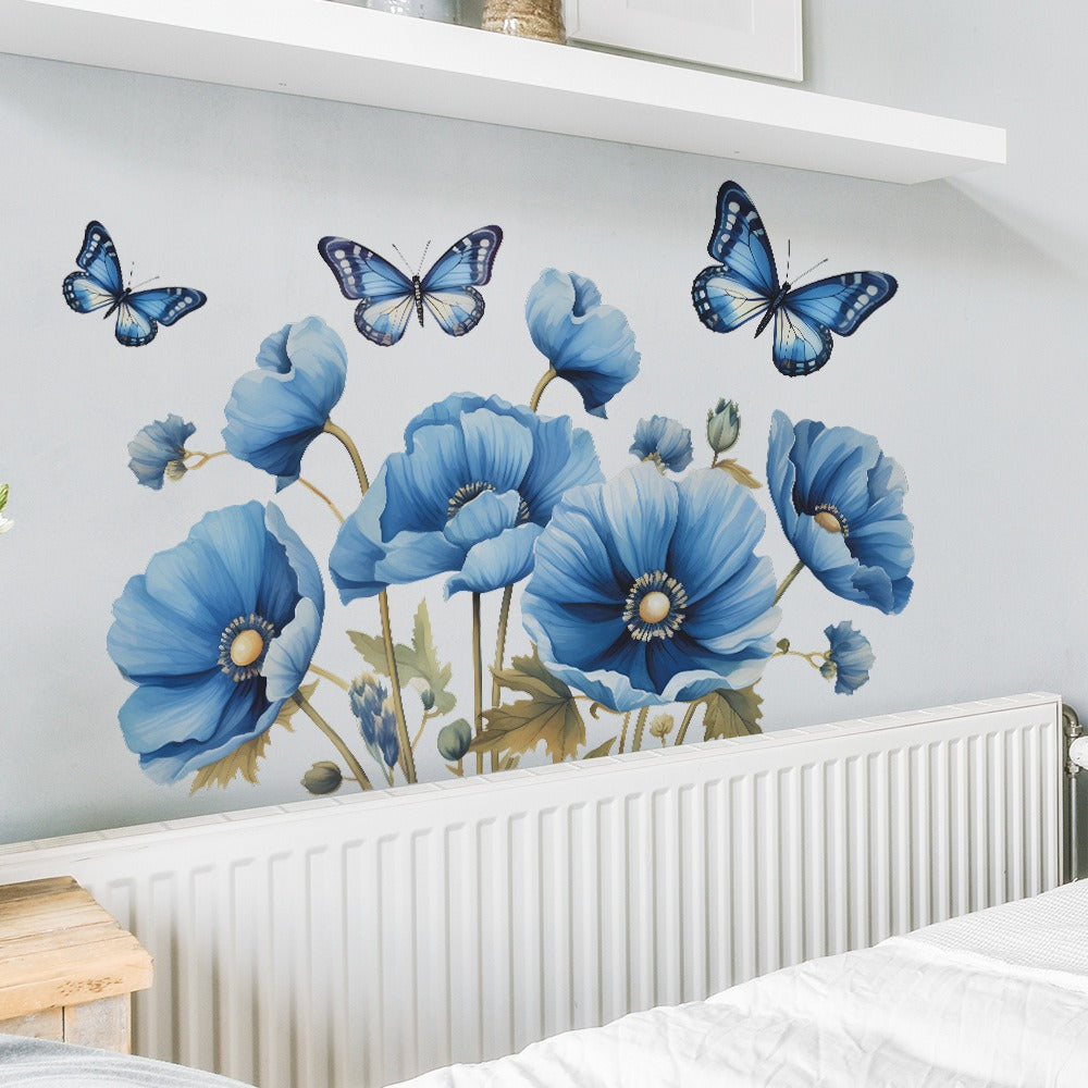 COVPAW Wall stickers Flower Butterfly Nature Living Room Children's Room Bedroom Deco, Self Adhesive, Removable and Waterproof