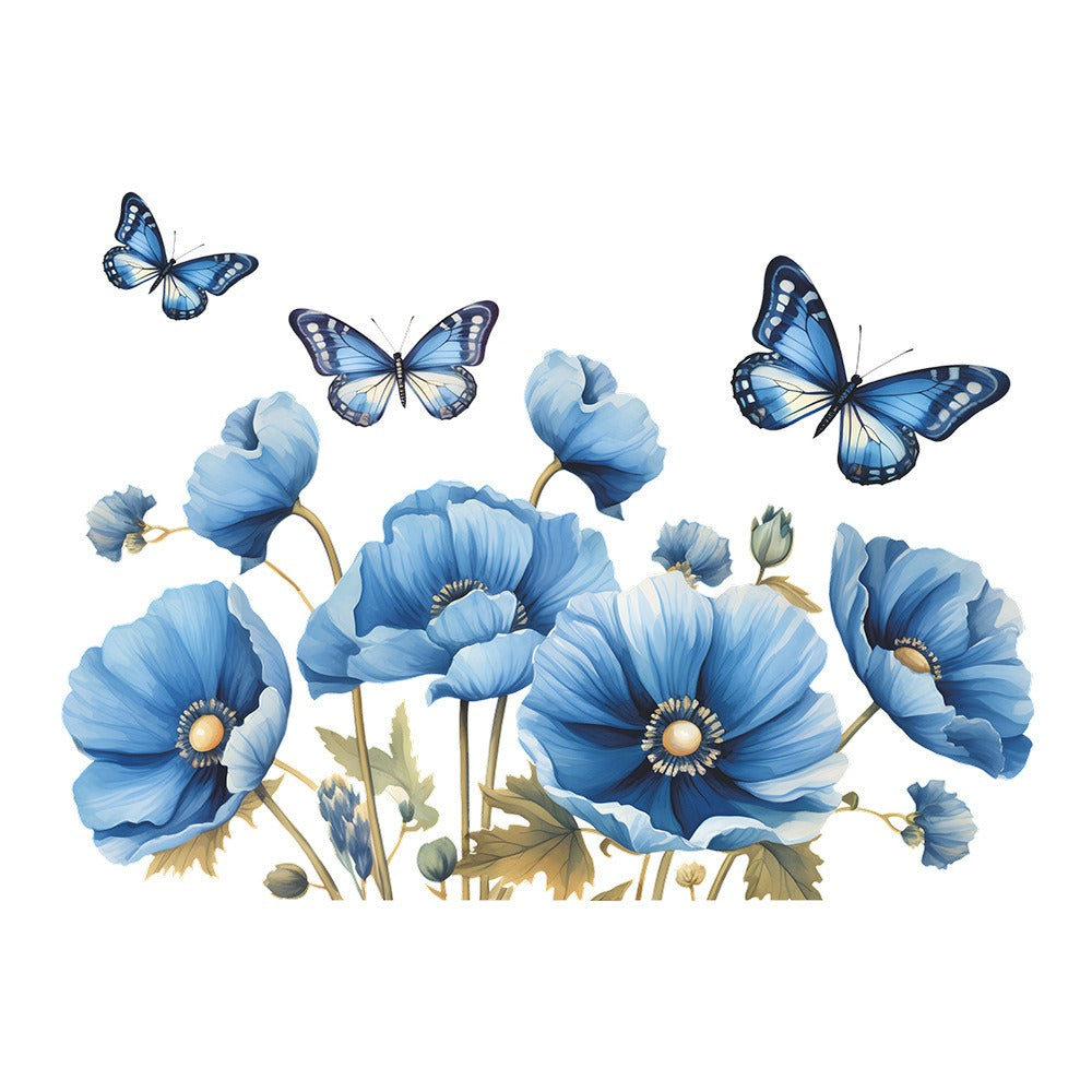 COVPAW Wall stickers Flower Butterfly Nature Living Room Children's Room Bedroom Deco, Self Adhesive, Removable and Waterproof