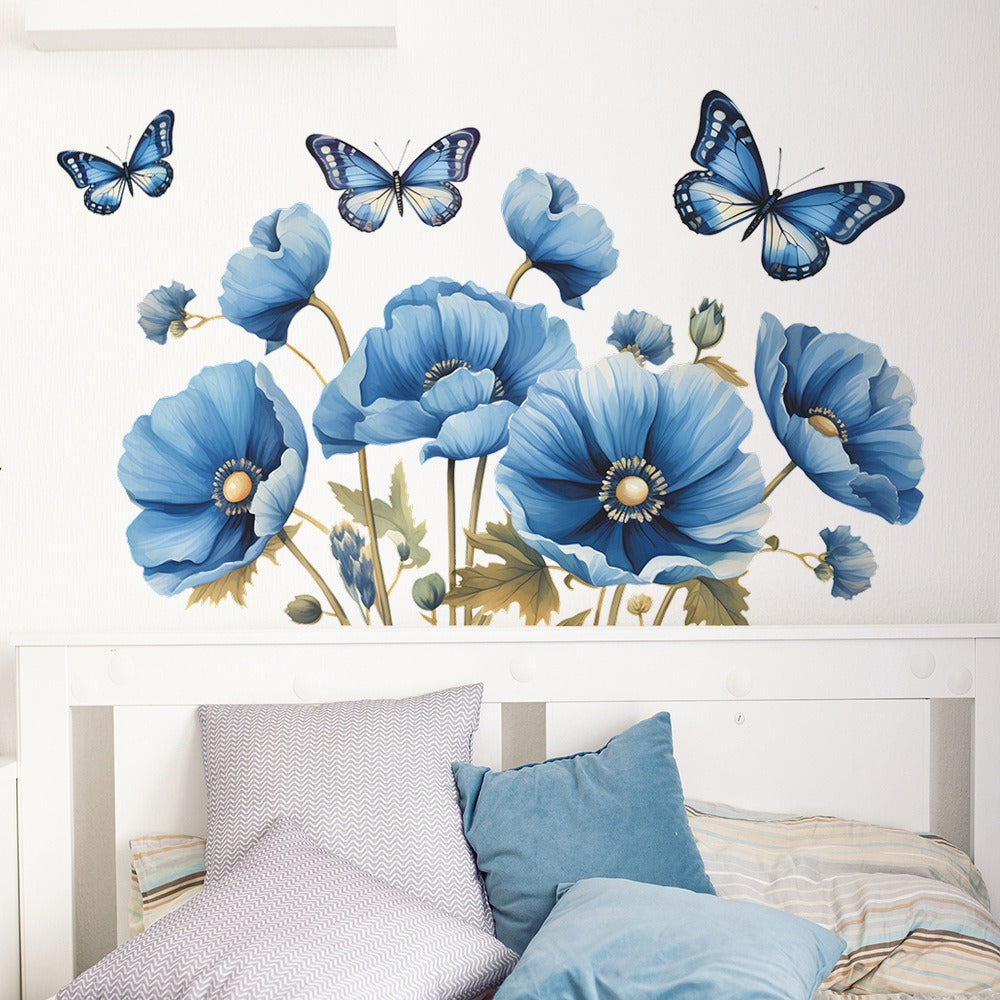 COVPAW Wall stickers Flower Butterfly Nature Living Room Children's Room Bedroom Deco, Self Adhesive, Removable and Waterproof