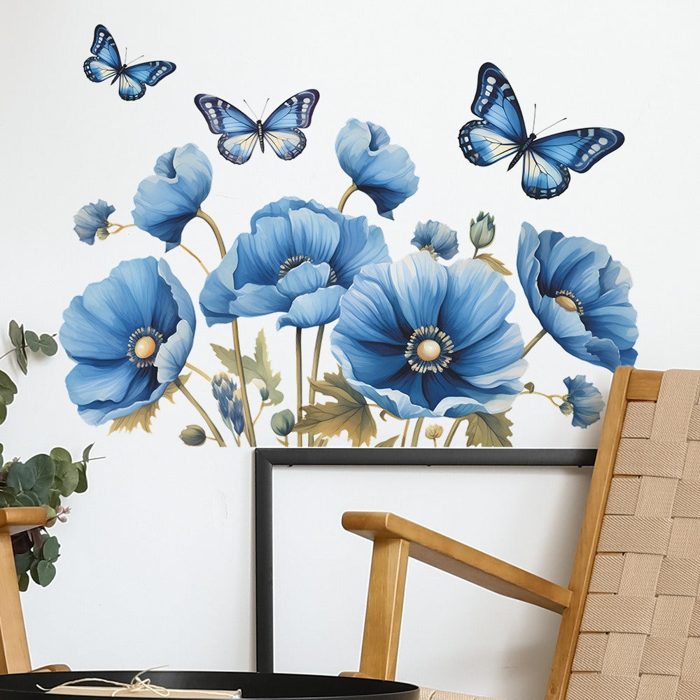COVPAW Wall stickers Flower Butterfly Nature Living Room Children's Room Bedroom Deco, Self Adhesive, Removable and Waterproof
