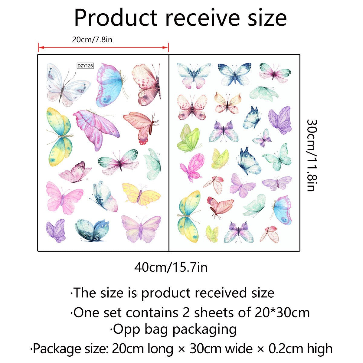 COVPAW Wall Sticker & Mural 40 Butterflies Home Decor Accent Living Room Bedroom Flower Wall Decal Corridor Stair Removable and Waterproof