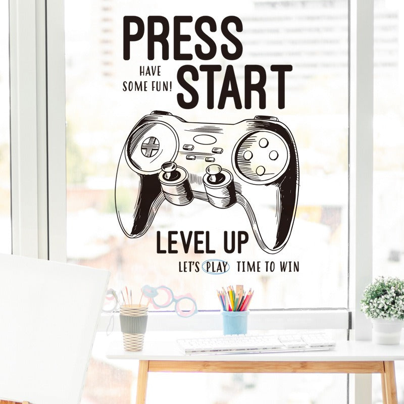 COVPAW Wall Stickers Gamepad Games Game Start Kids Nursery Baby Children's Room Bedroom Deco Boy Girl, Self Adhesive, Removable and Waterproof