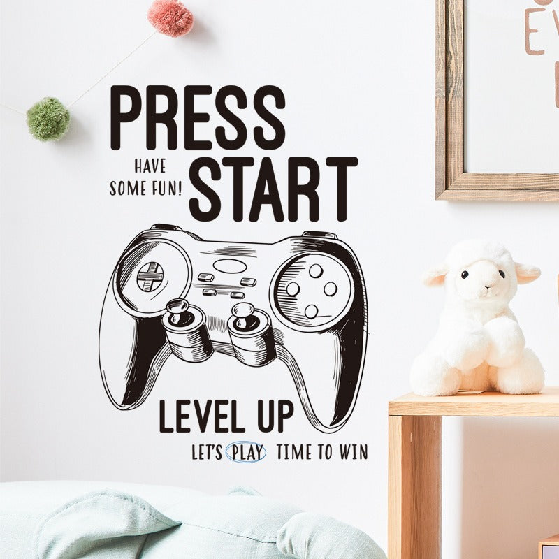 COVPAW Wall Stickers Gamepad Games Game Start Kids Nursery Baby Children's Room Bedroom Deco Boy Girl, Self Adhesive, Removable and Waterproof