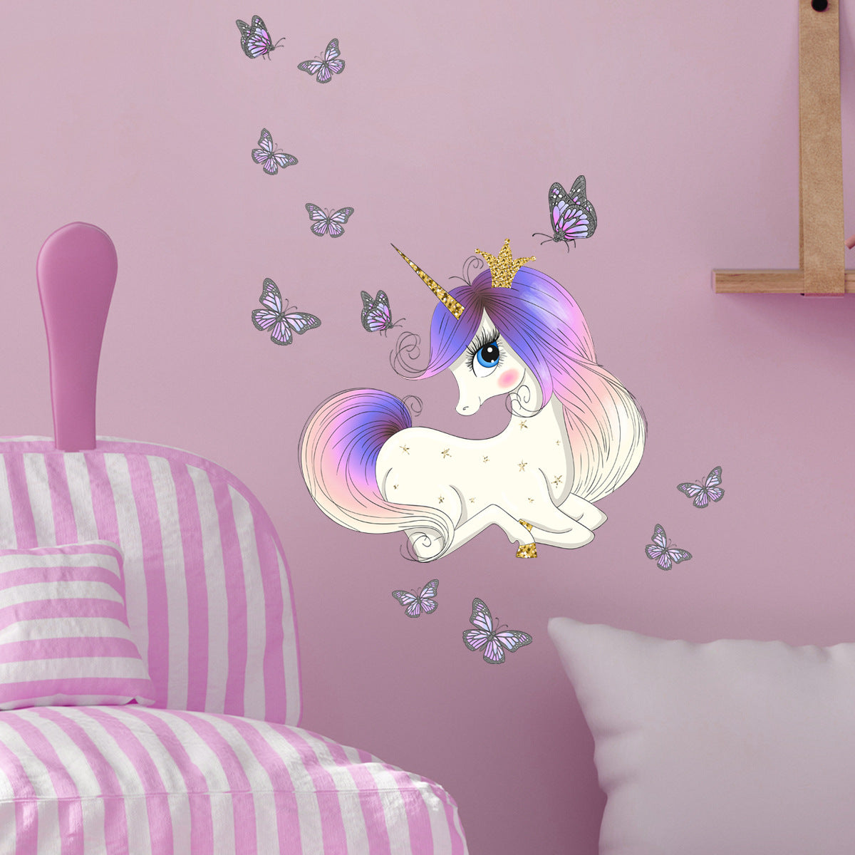 COVPAW Self-illuminating Wall Stickers Unicorn Kids Nursery Baby Children's Room Bedroom Deco Boy Girl, Self Adhesive, Removable and Waterproof