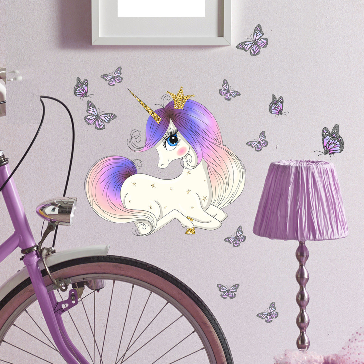 COVPAW Self-illuminating Wall Stickers Unicorn Kids Nursery Baby Children's Room Bedroom Deco Boy Girl, Self Adhesive, Removable and Waterproof