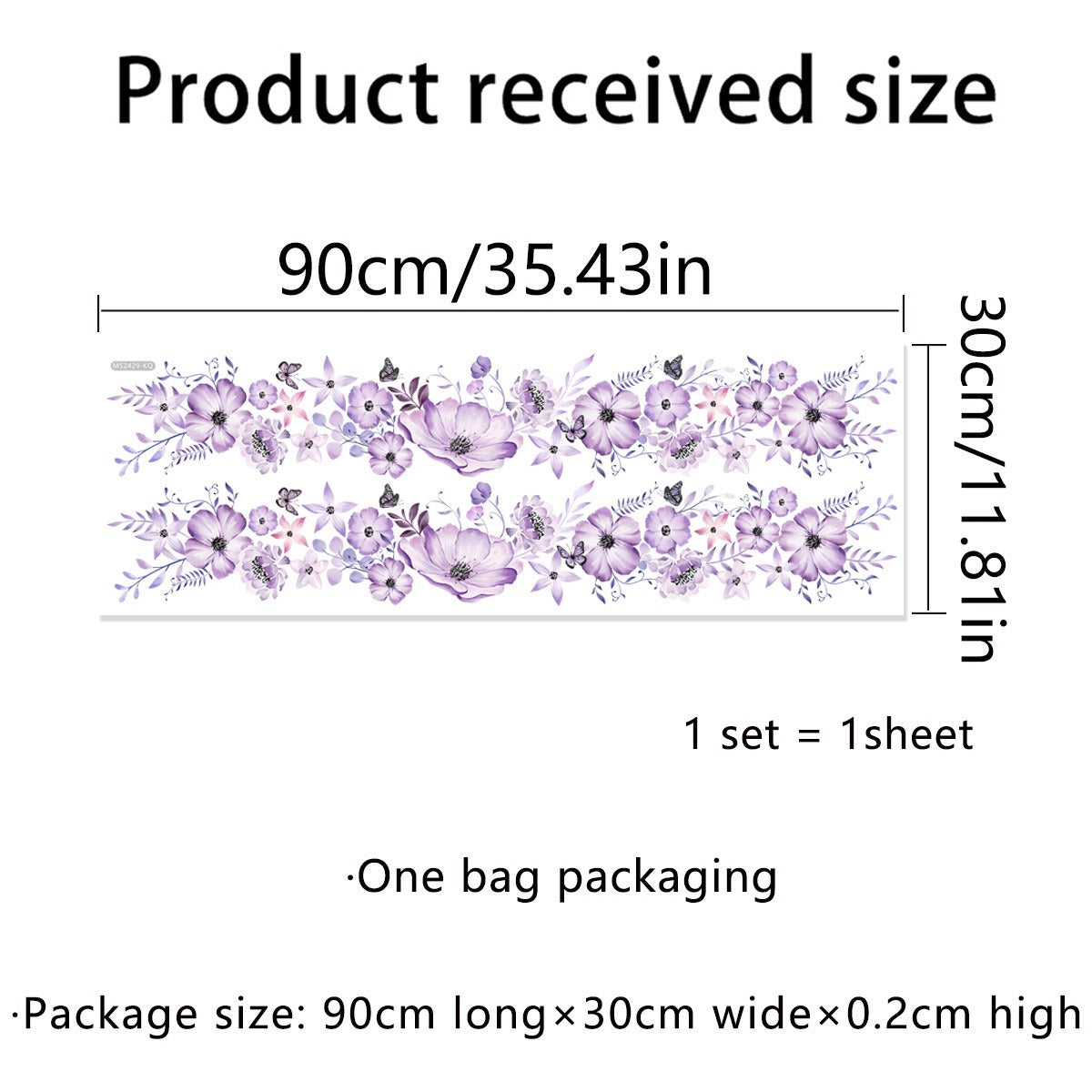 COVPAW Wall Stickers Purple Flower Vine Butterfly Home Decor Nature Living Room Children's Room Bedroom Deco, Self Adhesive, Removable and Waterproo