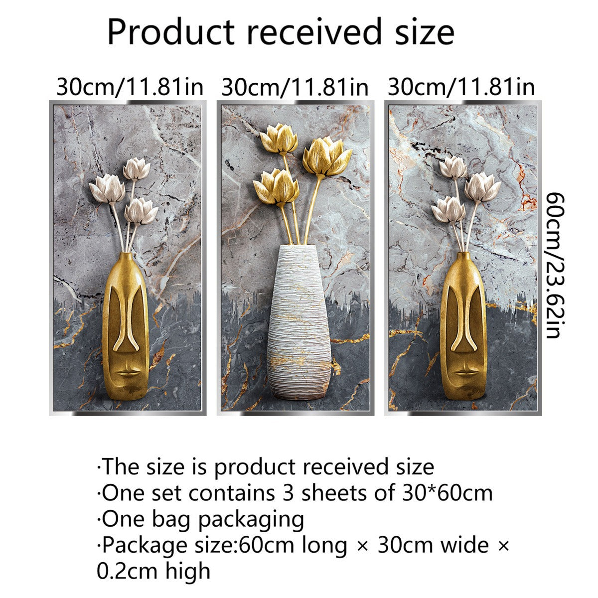 COVPAW Wall Stickers Stone Vase Flower Tulip Flowers Mural Wall Painting Nature Home Office Decor Living Room Bedroom Children's Room Decoration Yoga, Self Adhesive, Removable and Waterproof