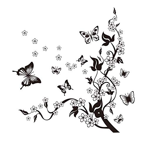 COVPAW Wall Stickers Flower Vine 1 sticker with 3 Combination Home Decor Lobby Living Room Bedroom Decal Corridor Stair
